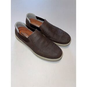 Skechers RelaxedFit Memory Foam SlipOn Boat Shoes Brown Leather - Mens Size 10.5